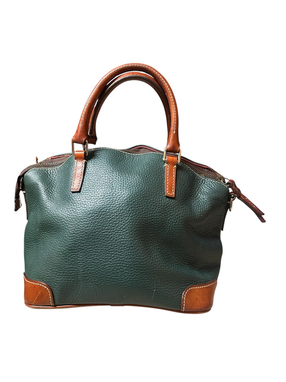 Dooney & Bourke Zip Zip Satchel Pebble Grain Leather Collection - Forest Green - Picture 2 of 9